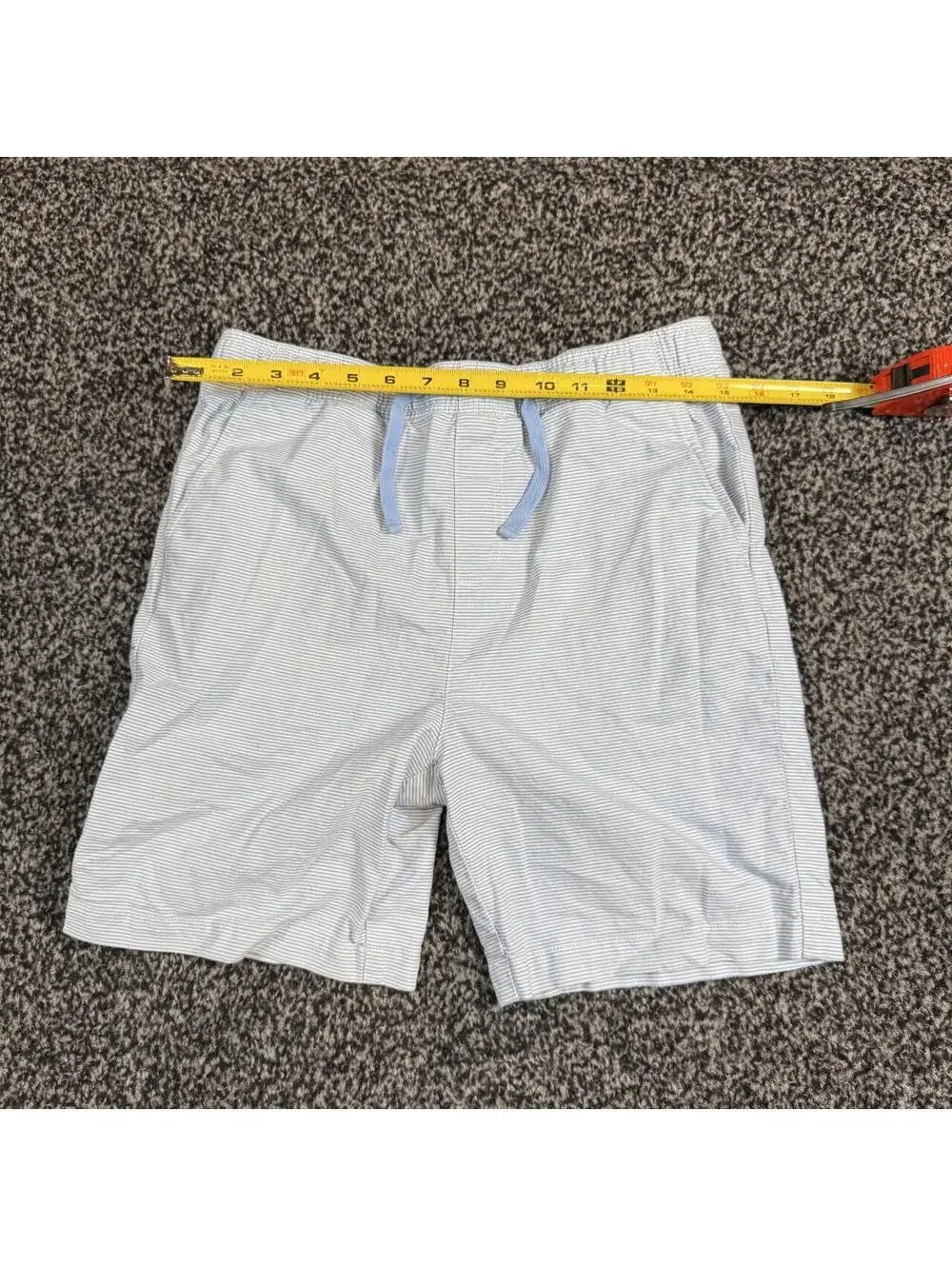 Vineyard Vines white with thin gray vertical stripes shorts, kids xl
